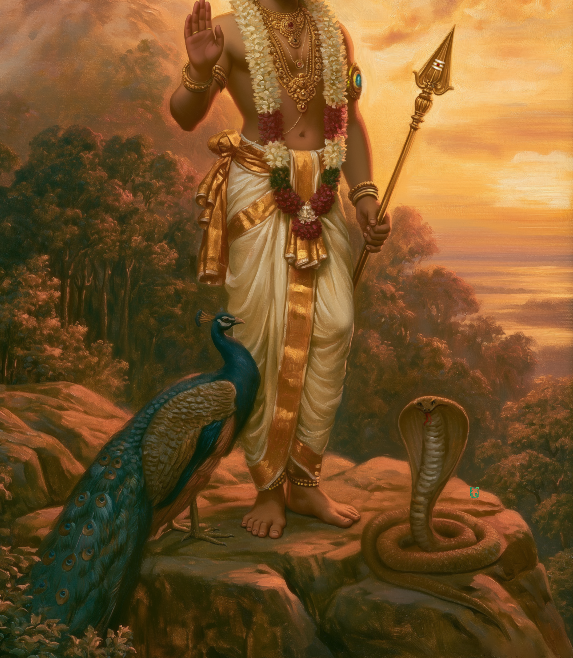 Lord Subramanya Swamy Canvas Frame | Premium Hindu Spiritual Wall Art for Home Décor