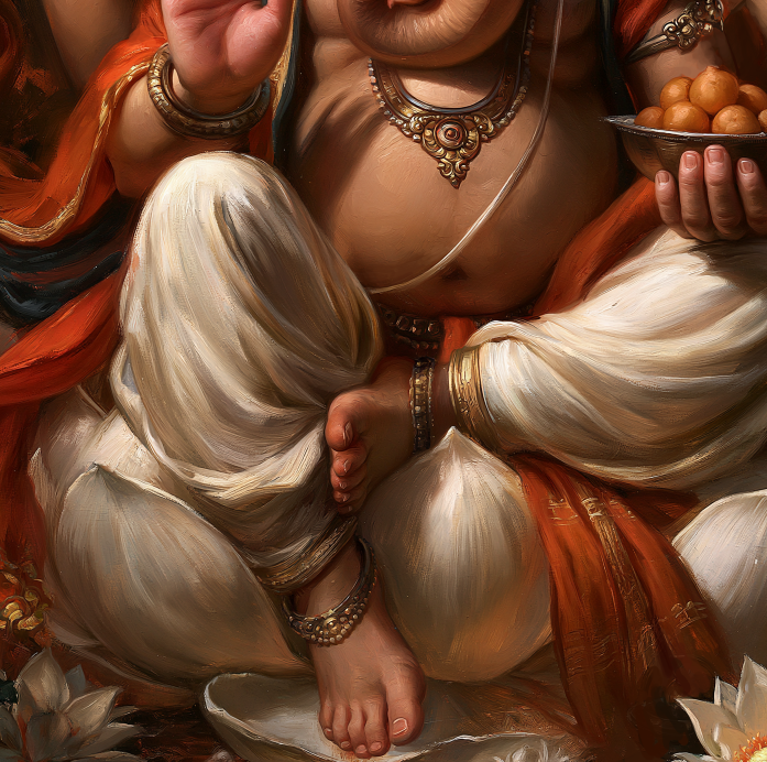 Lord Ganesha Digital Artwork | Sri Ganesha Devotional Art | Hindu God Wall Art | HD Printable Spiritual Art | Ganpati Soft Copy Download