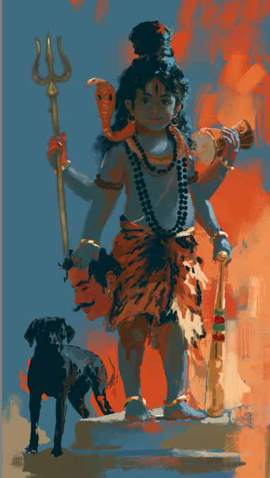 Batuka Bhairava Poster | Lord Bhairava Hindu Devotional Wall Art | Spiritual Poster Print