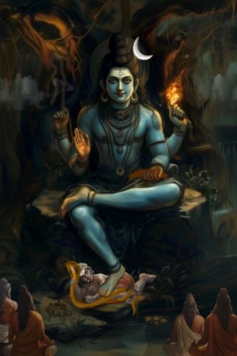 Sri Dakshinamurthy Digital Art Download | Meditative Shiva as the Divine Teacher