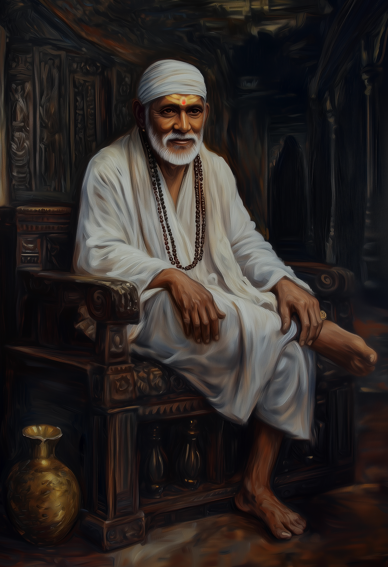 Sai Baba Rolled Canvas Print – Spiritual Wall Art for Devotees and Sacred Spaces
