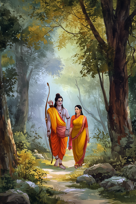 Sita Ram Poster – Lord Rama and Sita Wall poster | 300 GSM Print