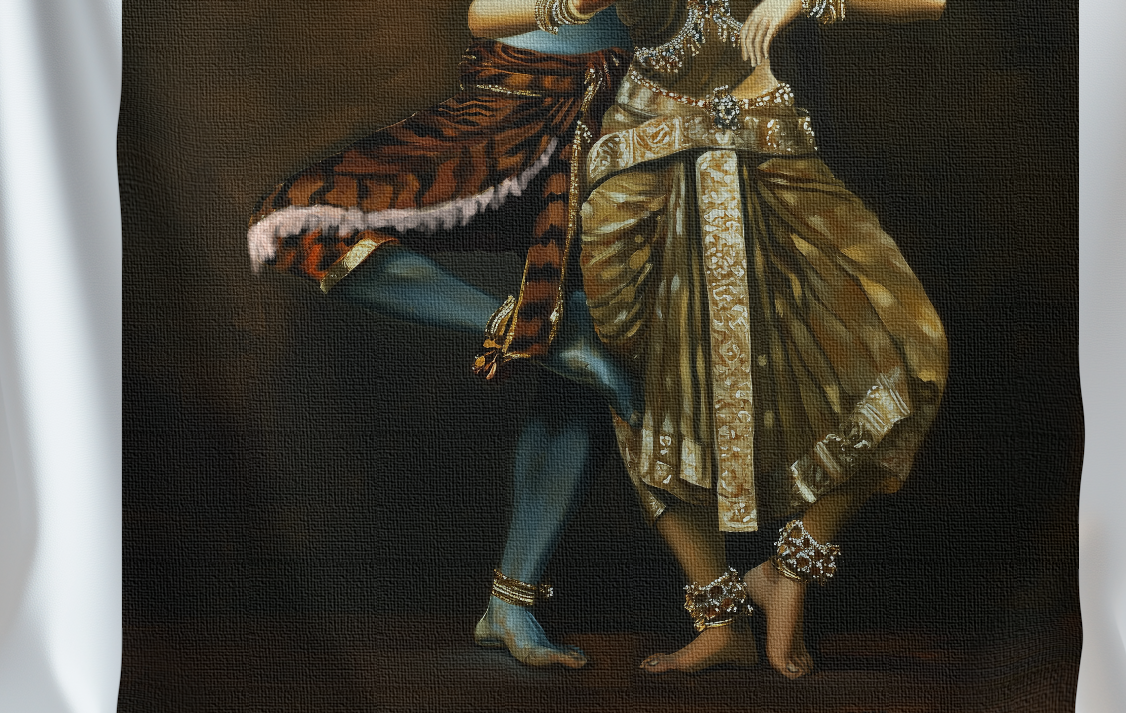 Shiva Parvathi Canvas Print Roll (Unframed) – Divine Couple Wall Art for Home Temple, Marriage Blessings & Spiritual Décor