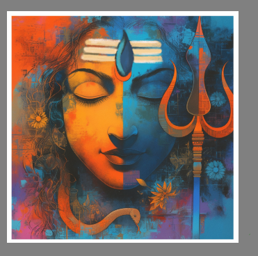 Lord Shiva Digital Art | HD Spiritual Artwork for Large Prints | 4000 × 4000 Pixels