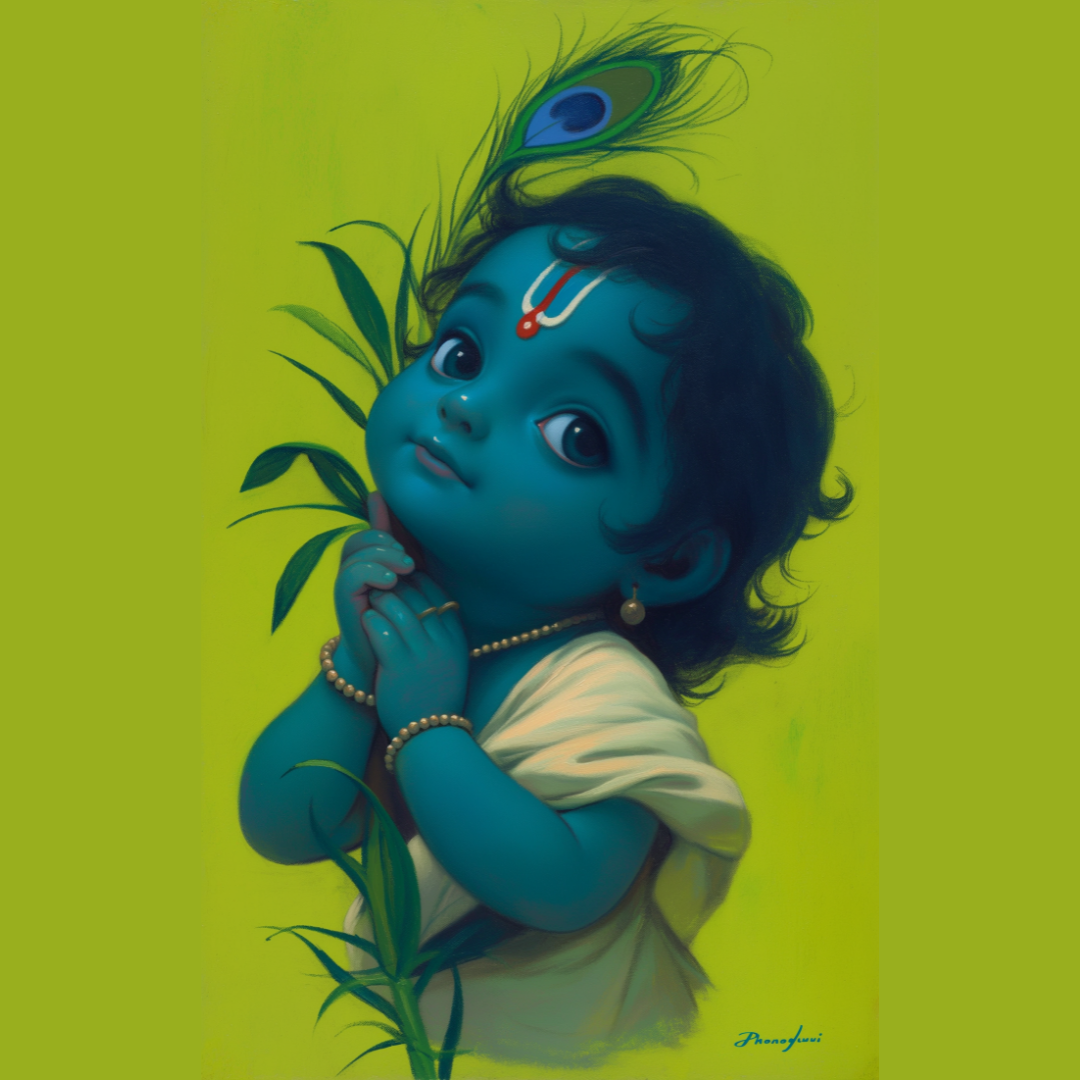 Divine Digital Art of Lord Sri Krishna - High-Resolution Spiritual Masterpiece