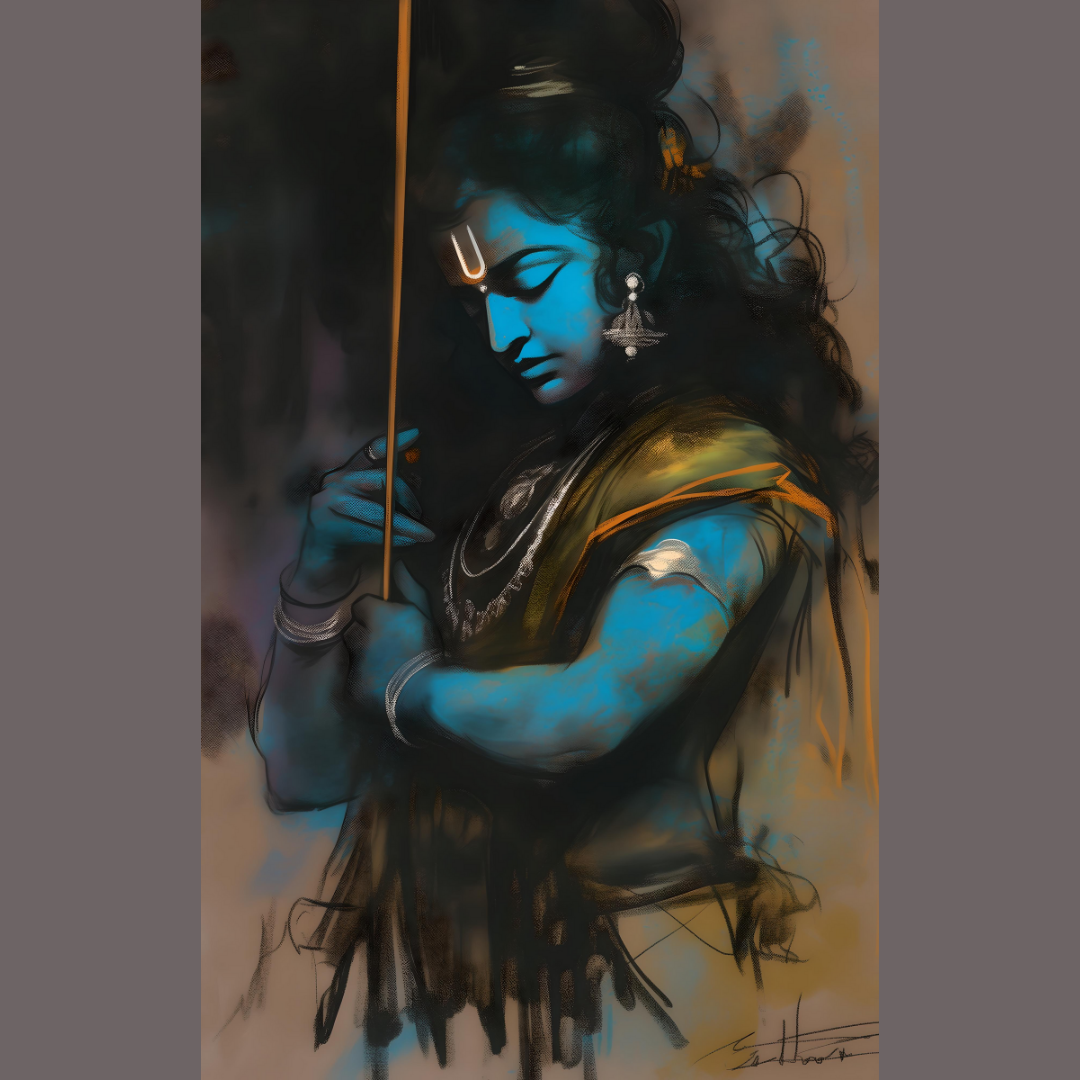 Divine Digital Art of Lord Sri Rama - High-Resolution PNG