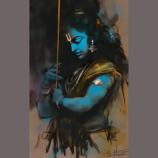 Divine Digital Art of Lord Sri Rama - High-Resolution PNG
