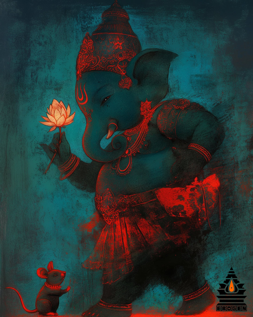 Majestic Digital Art of Lord Ganesha - High-Resolution Downloadable PNG