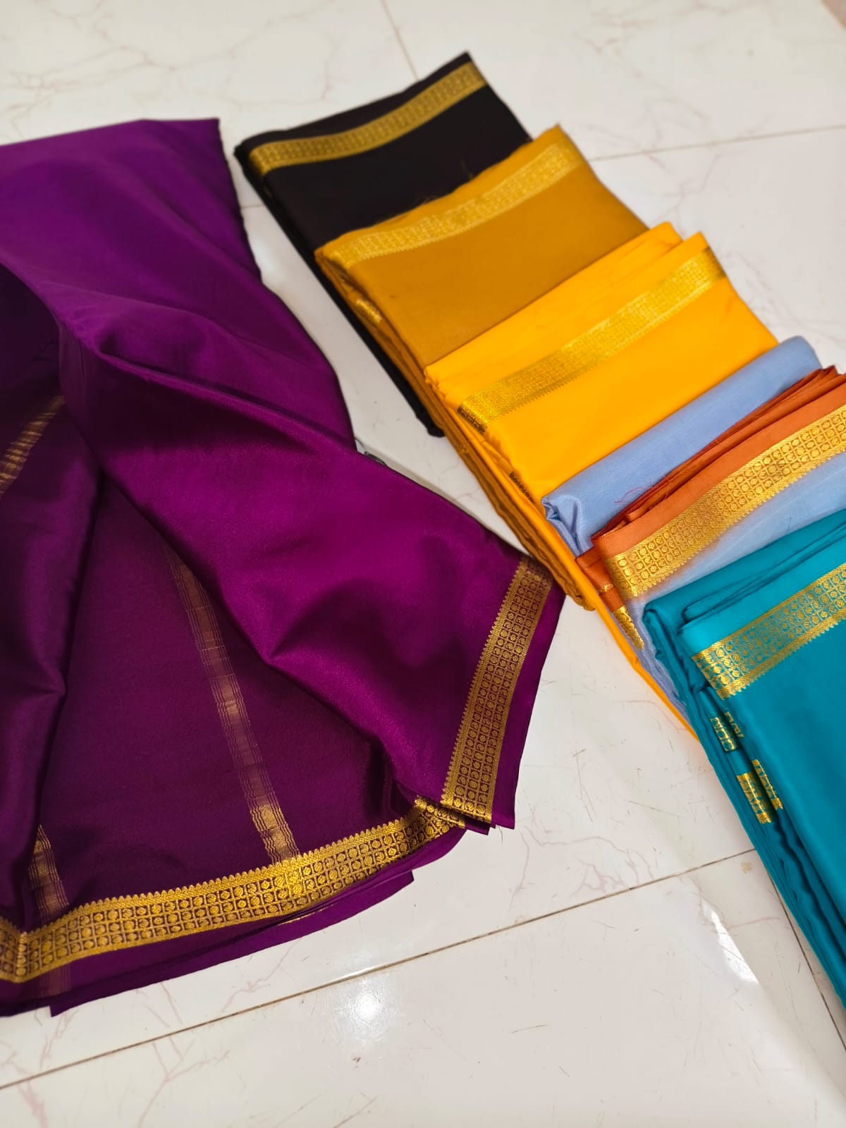 Rich Deep Purple Mysore Silk Saree – Pure Silk Saree for Weddings & Festive Wear