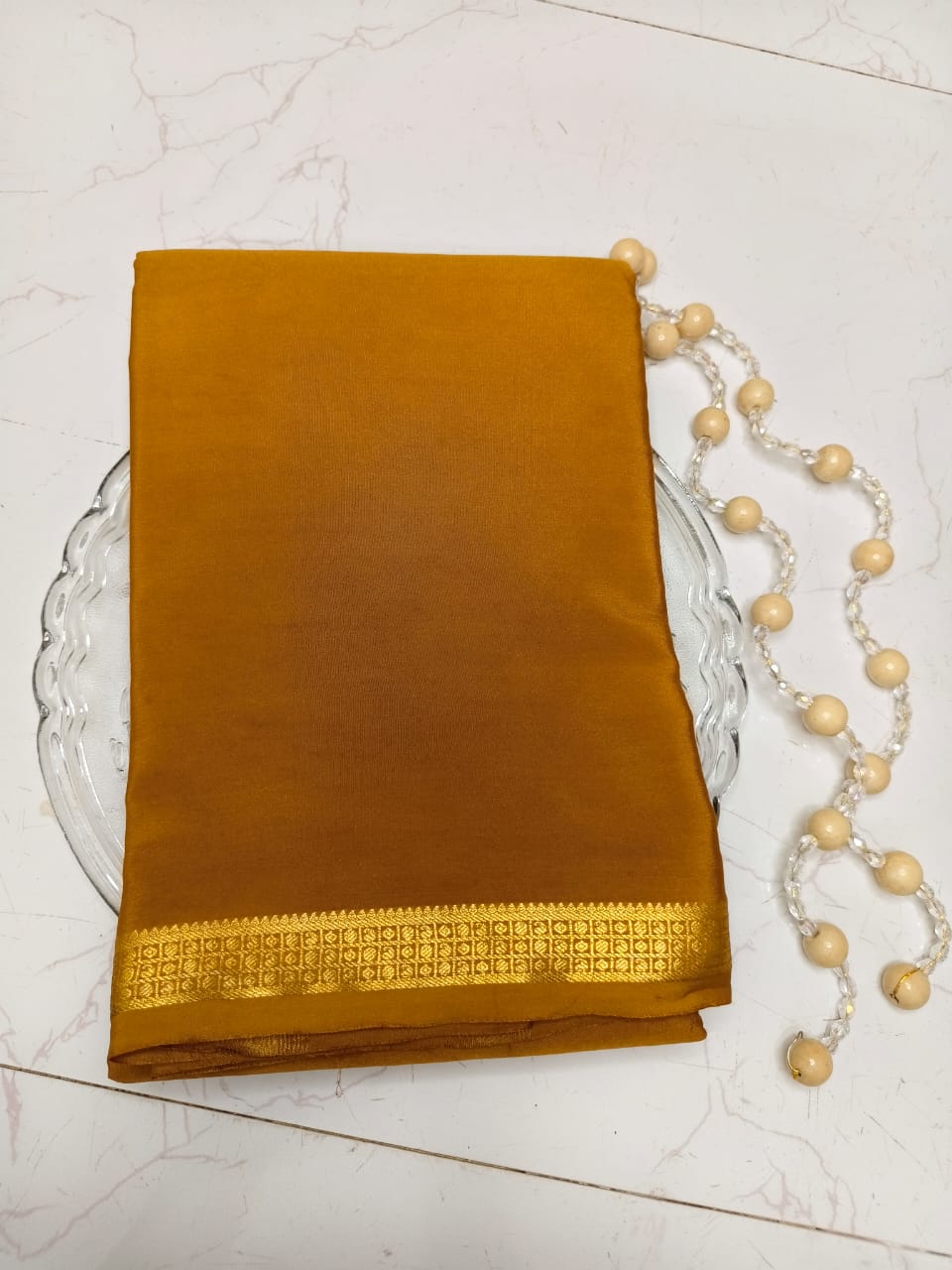 Golden Brown Silk Saree – Elegant Pure Silk Saree for Traditional & Festive Wear