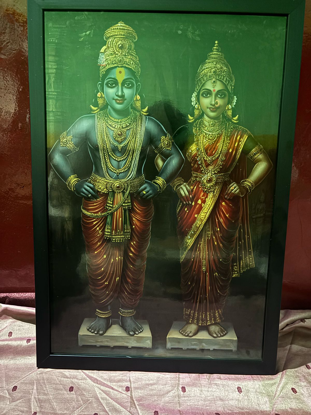 Panduranga Vitthala with Rukmini Devi Photo Frame β Divine Presence of Bhakti and Bliss | Laminated Glossy Art on 300 GSM Board