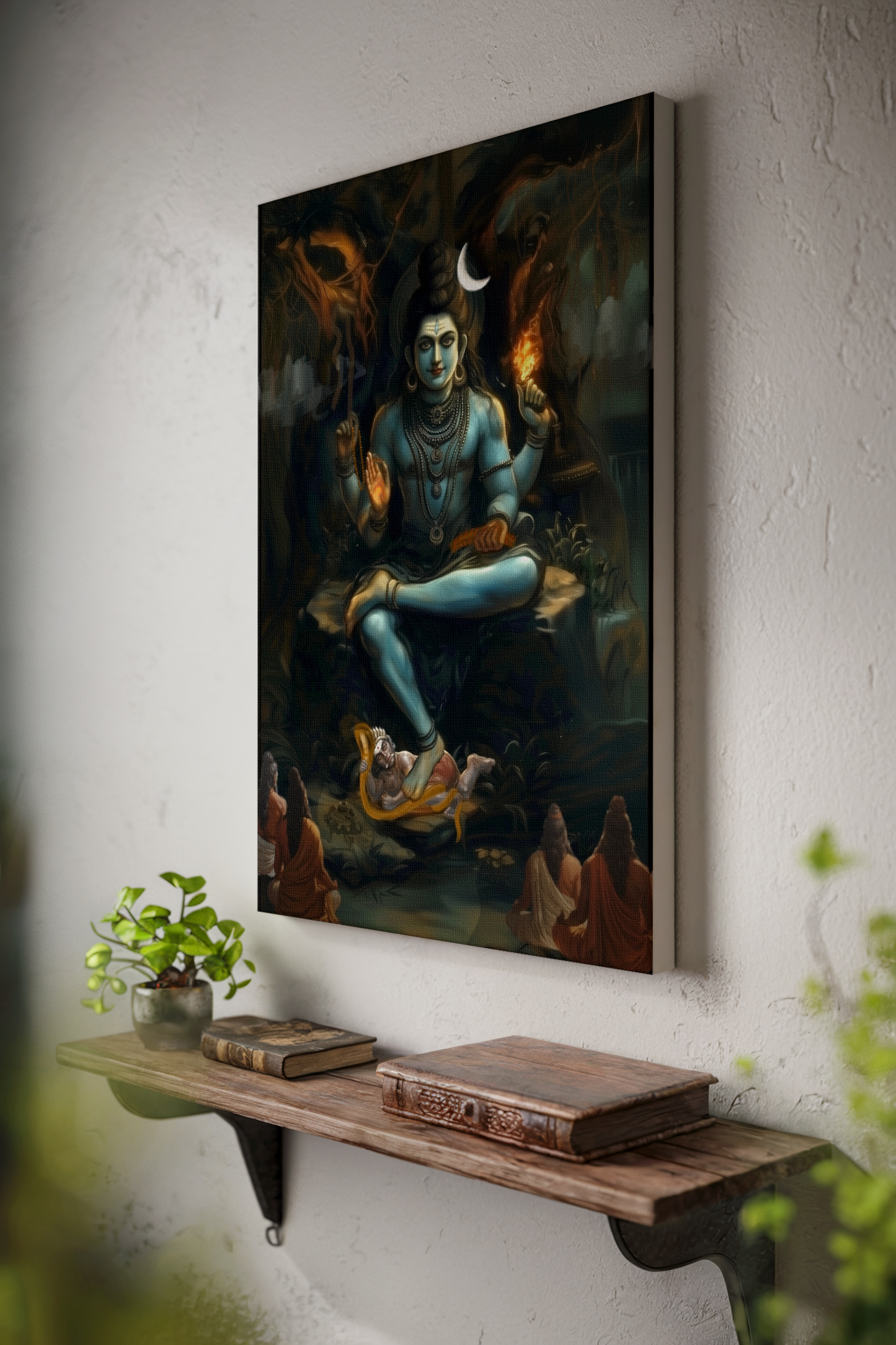 Dakshinamurthy Digital Painting on Canvas – Enlightening Wall Art for Home, Study, and Spiritual Decor