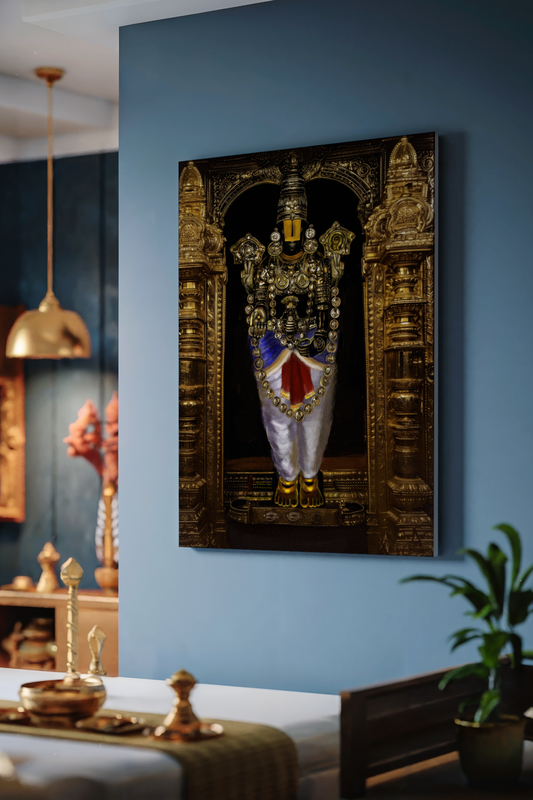 Venkateswara Swamy Canvas Wall Art | Tirupati Balaji Divine Décor | Vastu Positive Spiritual Gift canvas wall art