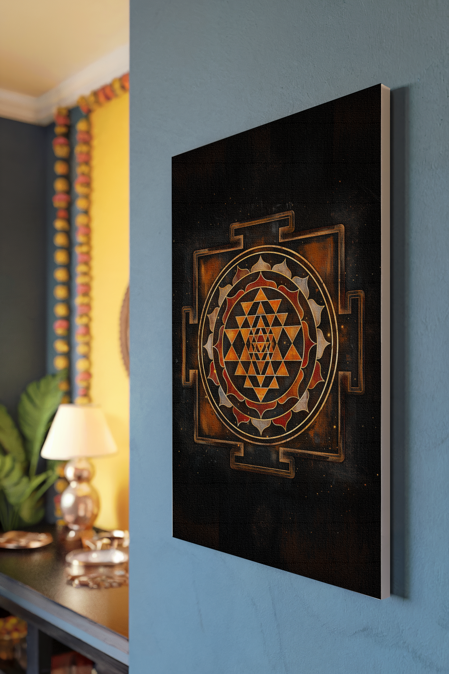 Shree Chakra Yantra Canvas Wall Art β Sacred Geometry for Prosperity, Peace & Positive Energy