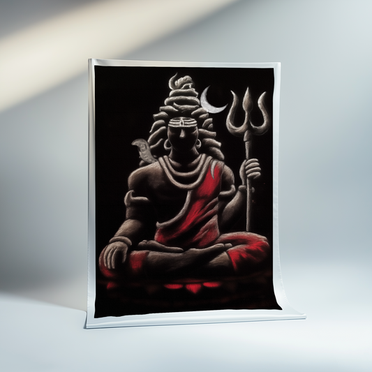 Shiva in Meditation – Abstract Canvas Print Roll (24x36 Inch)