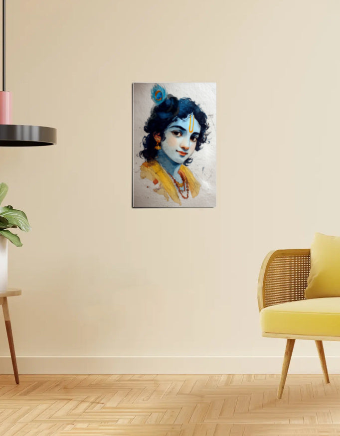 Lord Krishna Poster – Divine Wall Art Print | 300 GSM Spiritual Decor