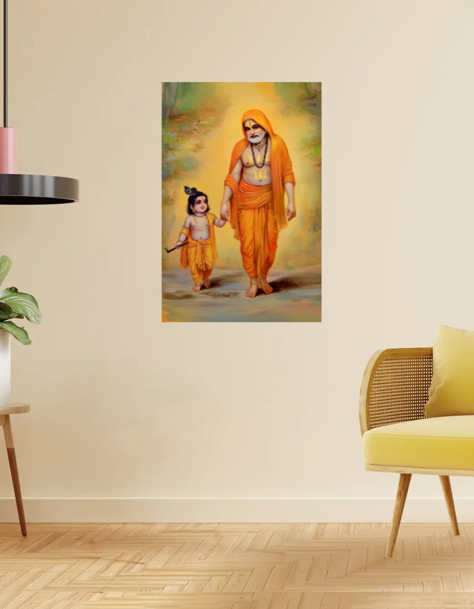 Raghavendra Swamy and Sri Krishna Poster – Bhakti Wall poster| 300 GSM Print
