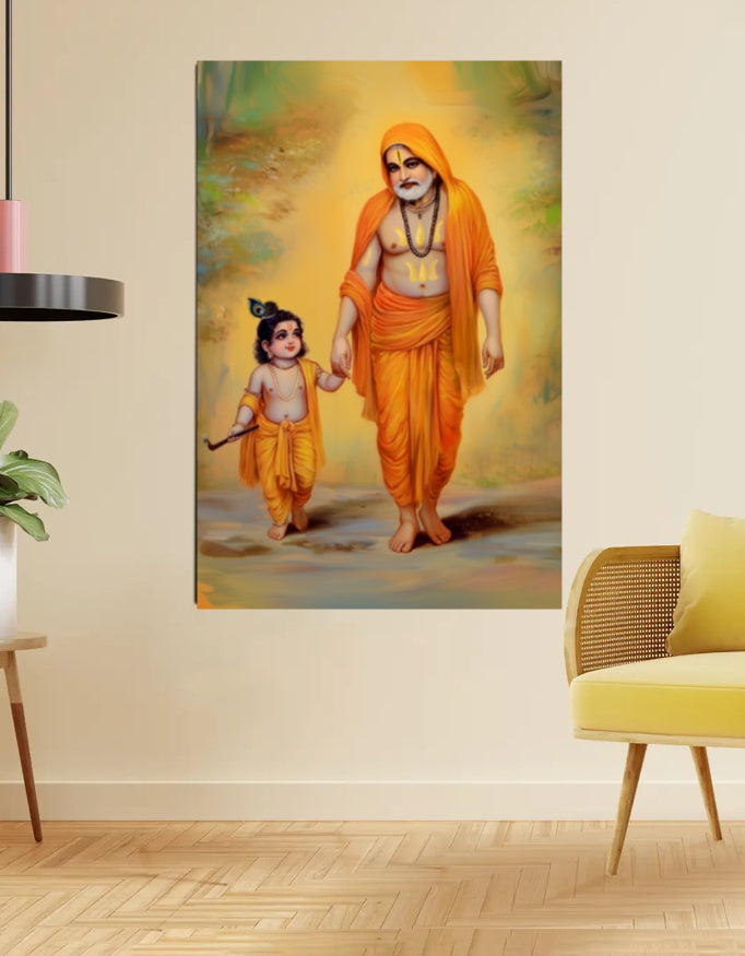 Raghavendra Swamy and Sri Krishna Poster – Bhakti Wall poster| 300 GSM Print