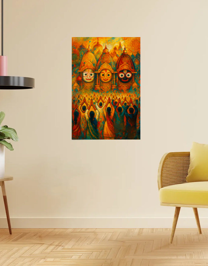 Puri Jagannath Ratha Yatra Poster – Spiritual Wall art poster | 300 GSM Print