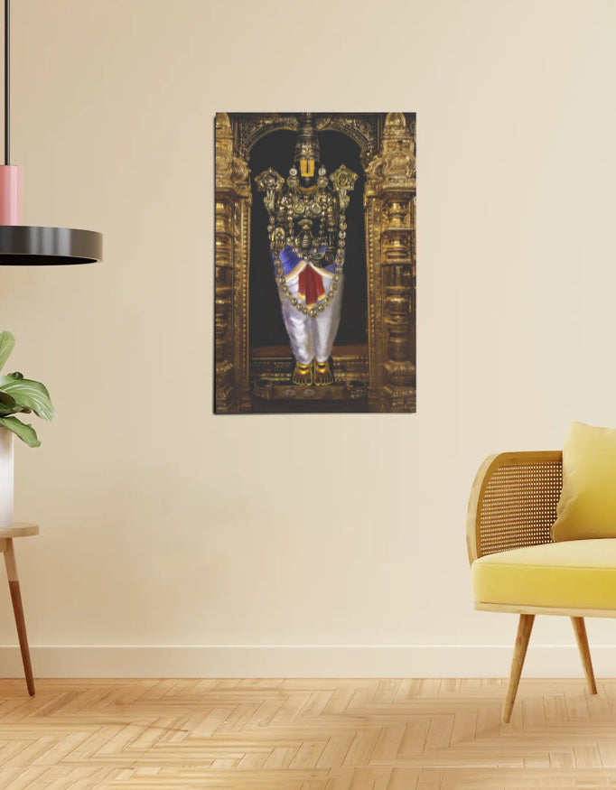 Venkateswara Swamy Tirupati Balaji Poster – 300 GSM Spiritual Wall Art | Divine Wealth and Prosperity