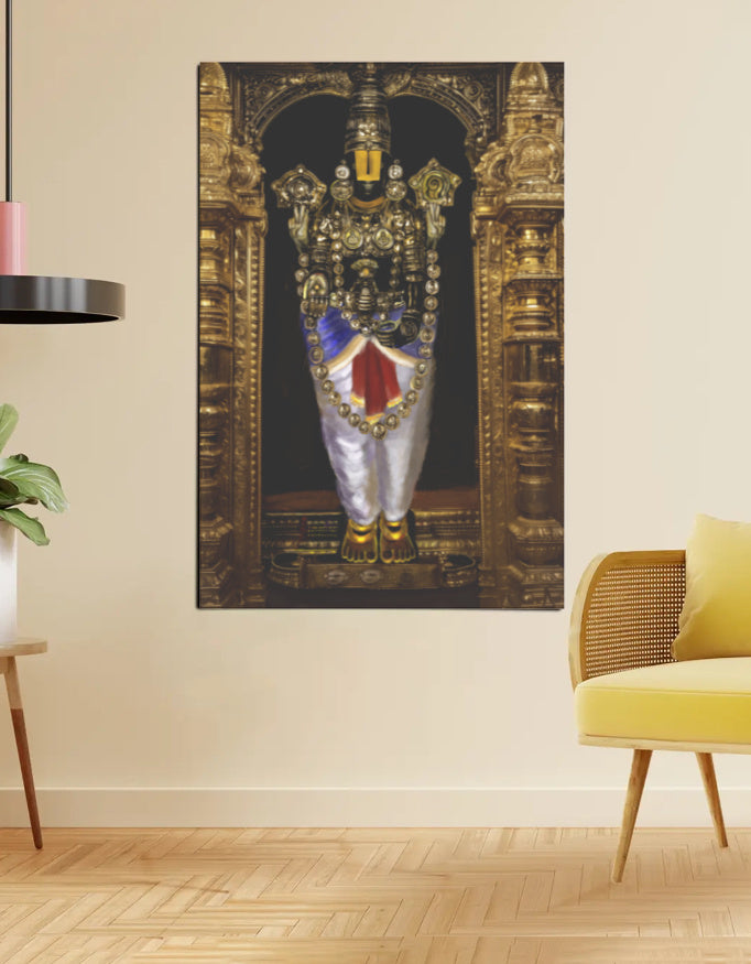 Venkateswara Swamy Tirupati Balaji Poster – 300 GSM Spiritual Wall Art | Divine Wealth and Prosperity