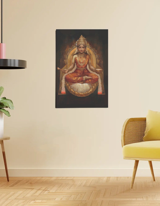 Annapoorna Devi Premium Wall Poster – Hindu Goddess Wall Art for Kitchen, Dining & Home Temple | Vastu Spiritual Decor for Abundance
