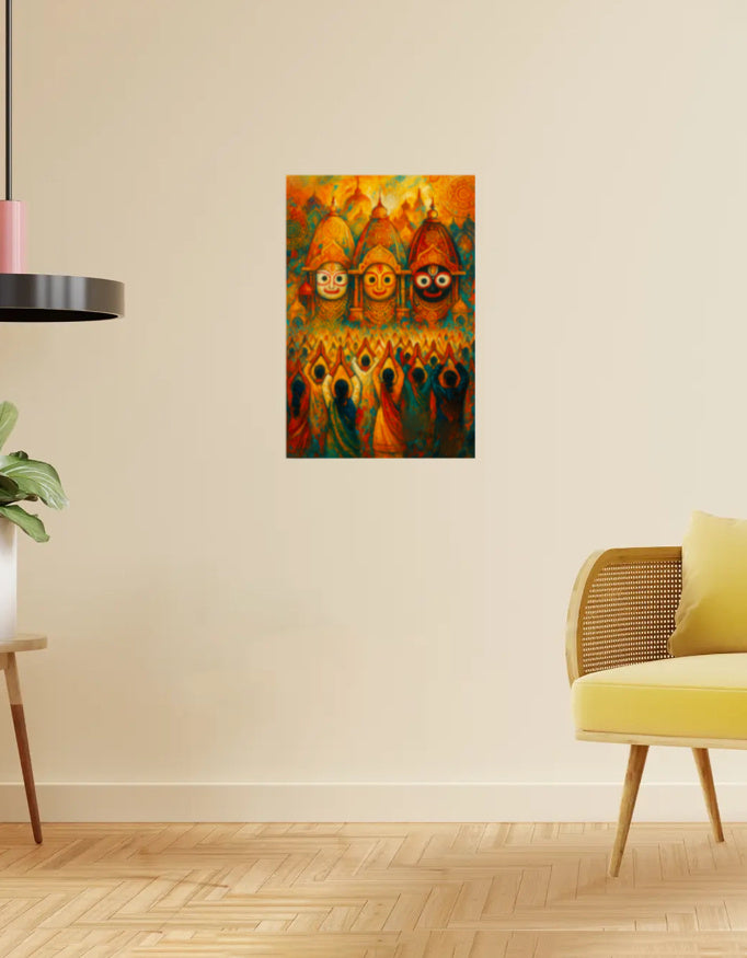 Puri Jagannath Ratha Yatra Poster – Spiritual Wall art poster | 300 GSM Print