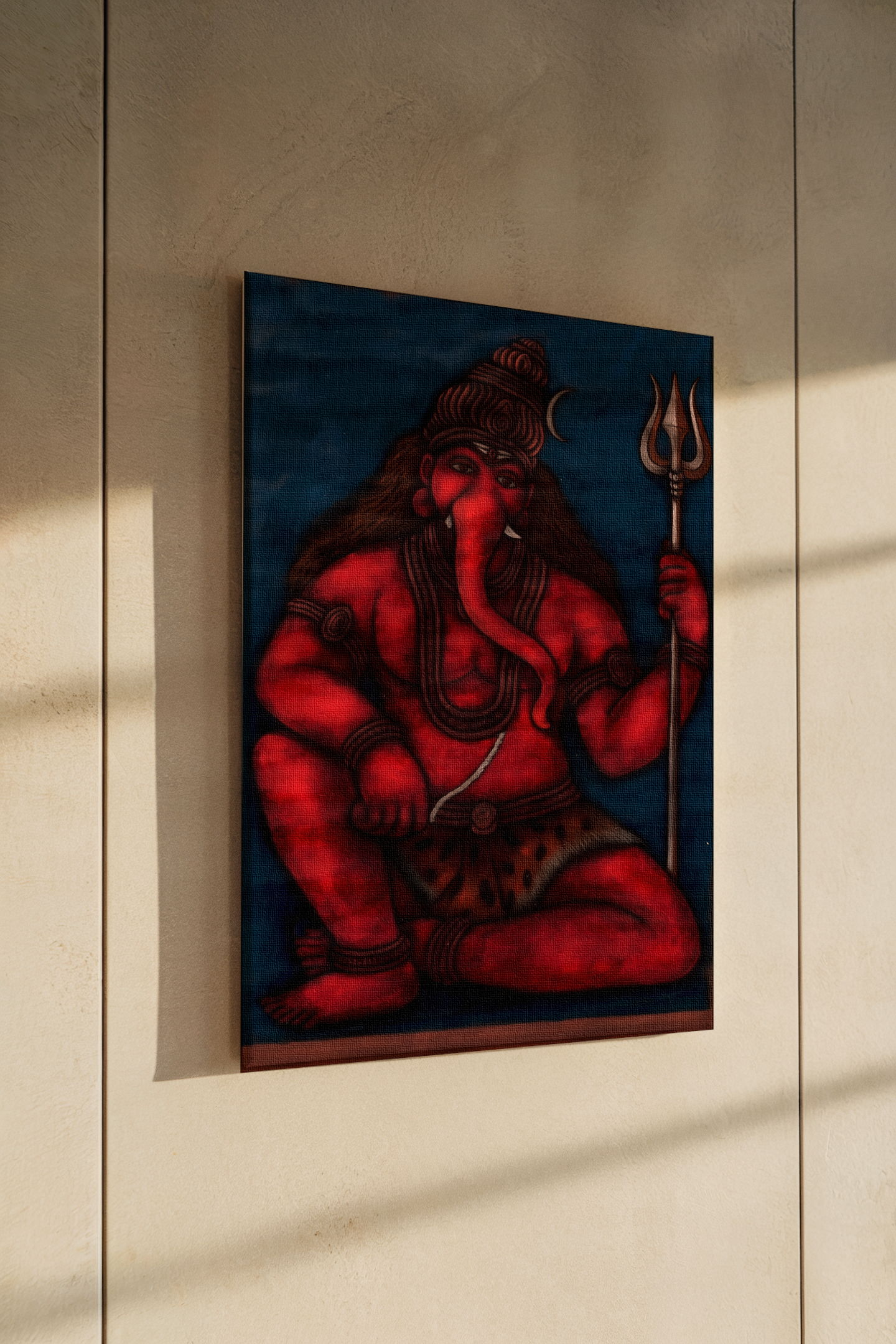 Ganesha digital painting on Canvas – Vastu-Positive Ganpati Wall Art for Home, Office & Pooja Room