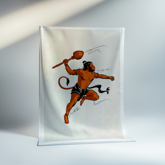 Lord Hanuman Canvas Print Roll – Divine Spiritual Artwork for Home & Pooja Decor