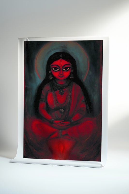 Maa Kamakhya Rolled Canvas Print – Divine Shakti Wall Art for Temple and Spiritual Decor
