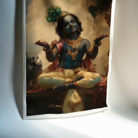 Sri Krishna Canvas Print Roll – The Illusion of Maya (24x36 Inch)