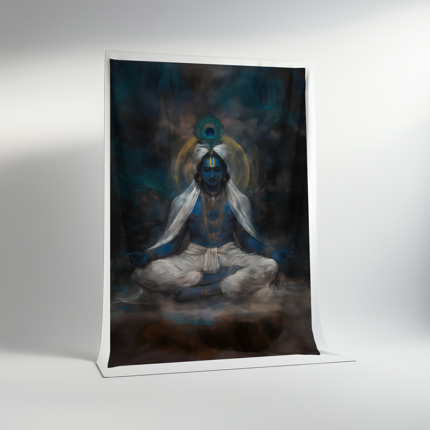 Krishna Meditating Canvas Print Roll – 24x36 Inch