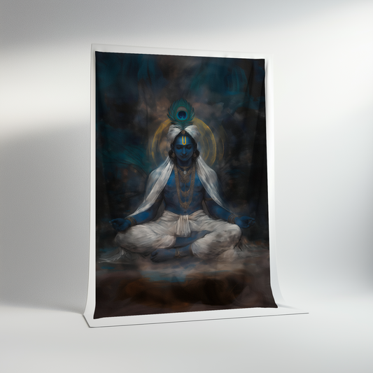 Krishna Meditating Canvas Print Roll – 24x36 Inch