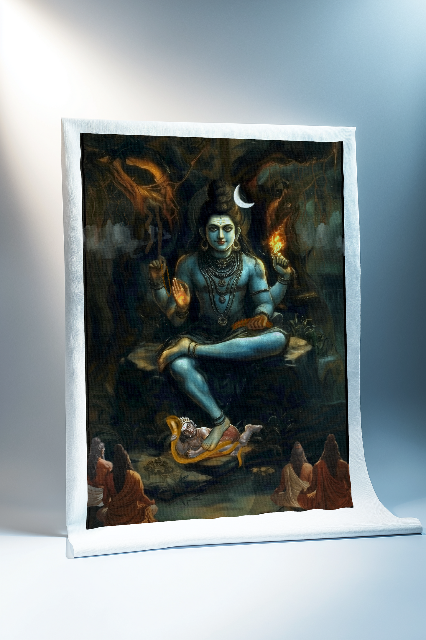 Dakshinamurthy Canvas Print Roll – Spiritual Wall Art of Guru Shiva for Wisdom and Meditation