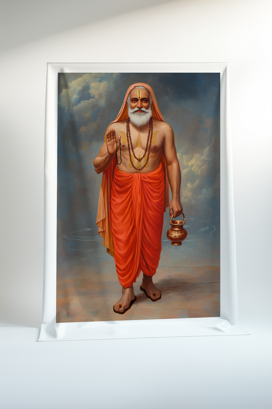 Guru Raghavendra Swamy unframed Canvas Print Roll – Spiritual Wall Art for Pooja Room & Meditation Space