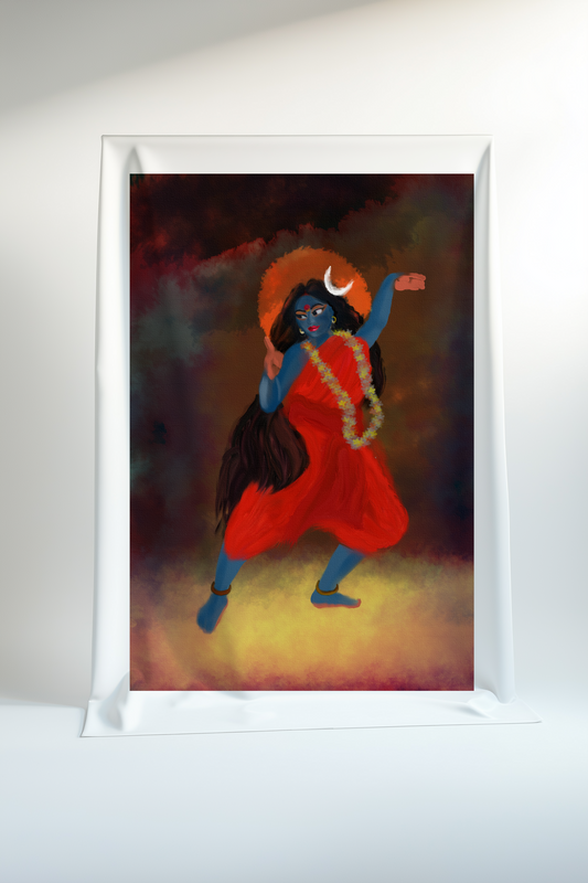 Maa Kali Canvas Print Roll – Powerful Divine Feminine Energy Wall Art for Pooja Room & Spiritual Decor