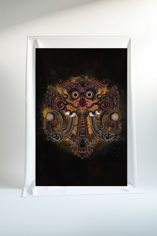 Kirtimukha Canvas Print Roll – Ancient Protective Symbol Art for Spiritual & Vastu Decor