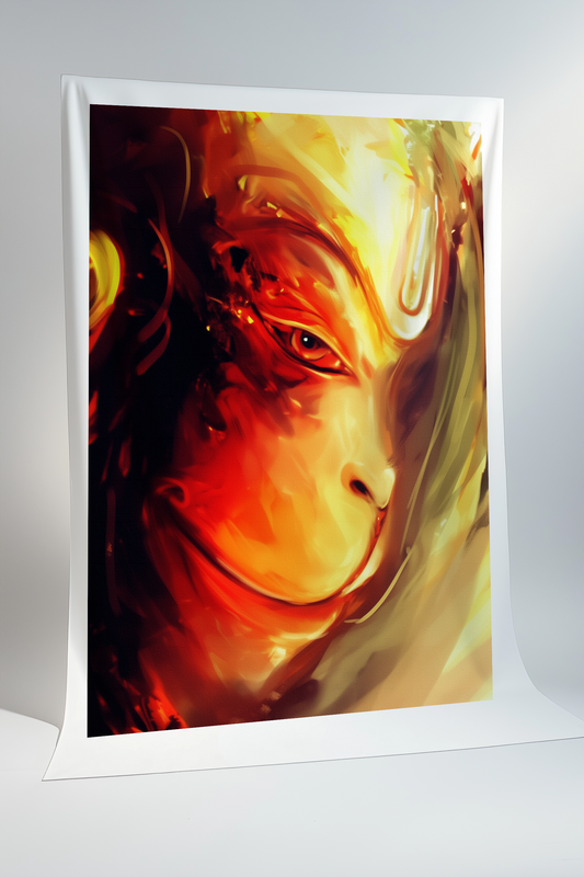 Lord Hanuman Canvas Print Roll – Devotional Wall Art for Strength, Courage & Bhakti