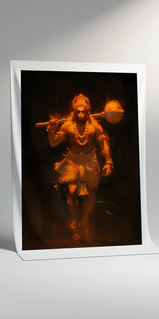 Lord Hanuman Canvas Print Roll – Divine Wall Art for Strength, Devotion & Spiritual Decor