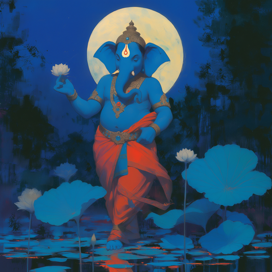 Digital Art of Hindu God Ganapathi - High-Resolution Download
