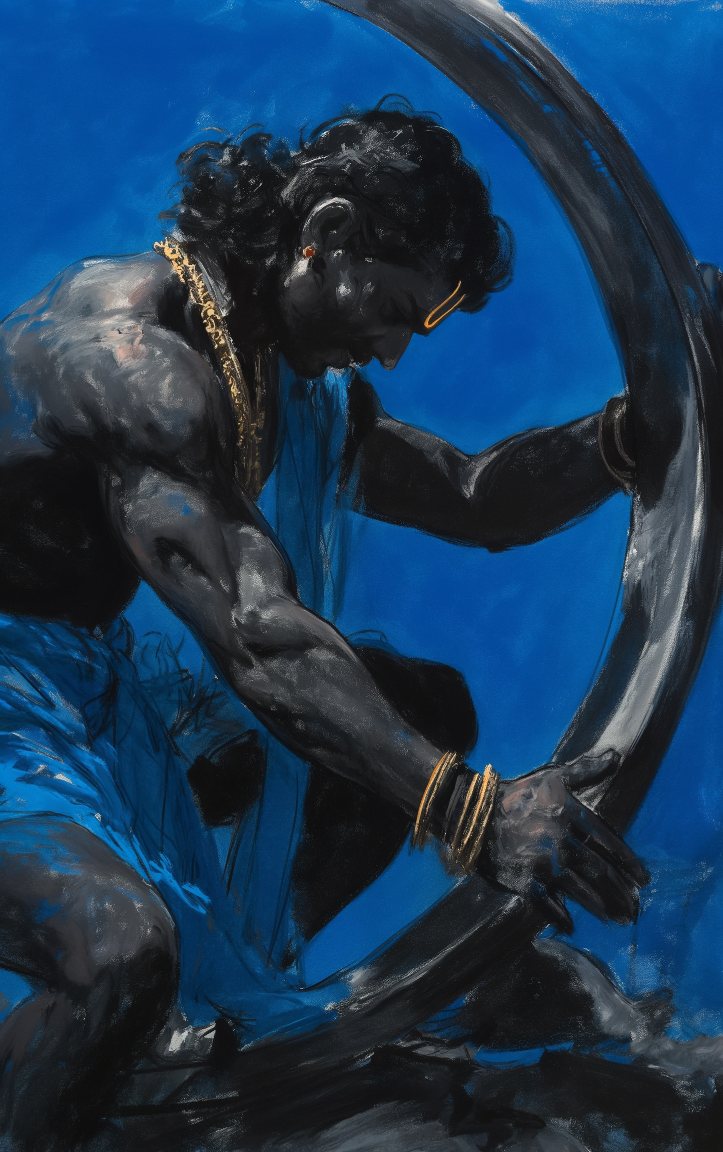 Digital Art of Karna from Mahabharata - High-Resolution Spiritual Artwork
