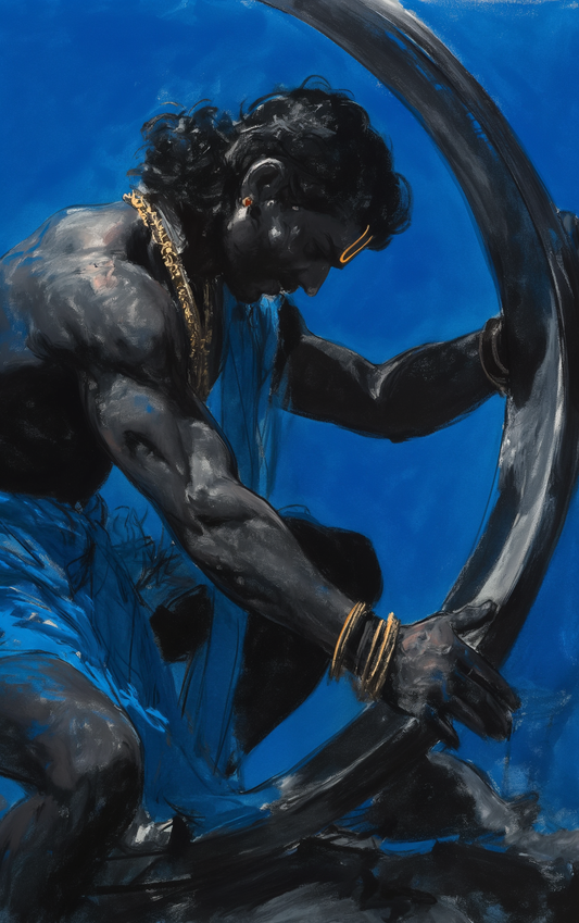 Digital Art of Karna from Mahabharata - High-Resolution Spiritual Artwork