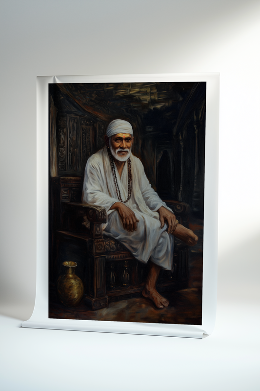 Sai Baba Rolled Canvas Print – Spiritual Wall Art for Devotees and Sacred Spaces