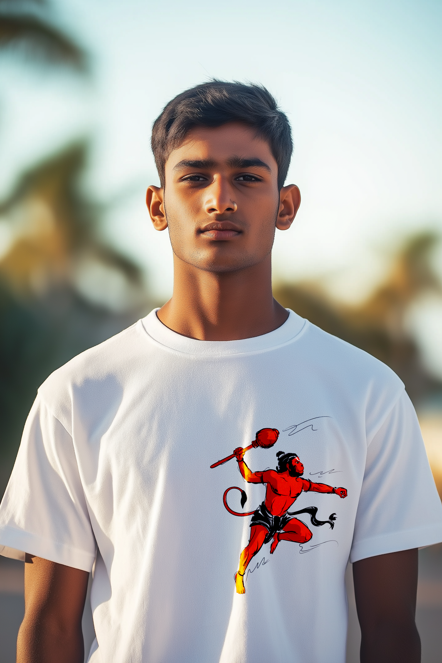 Hanuman ji Oversized T-Shirt – 100% Cotton | Bajrang Bali Graphic Tee for Devotees