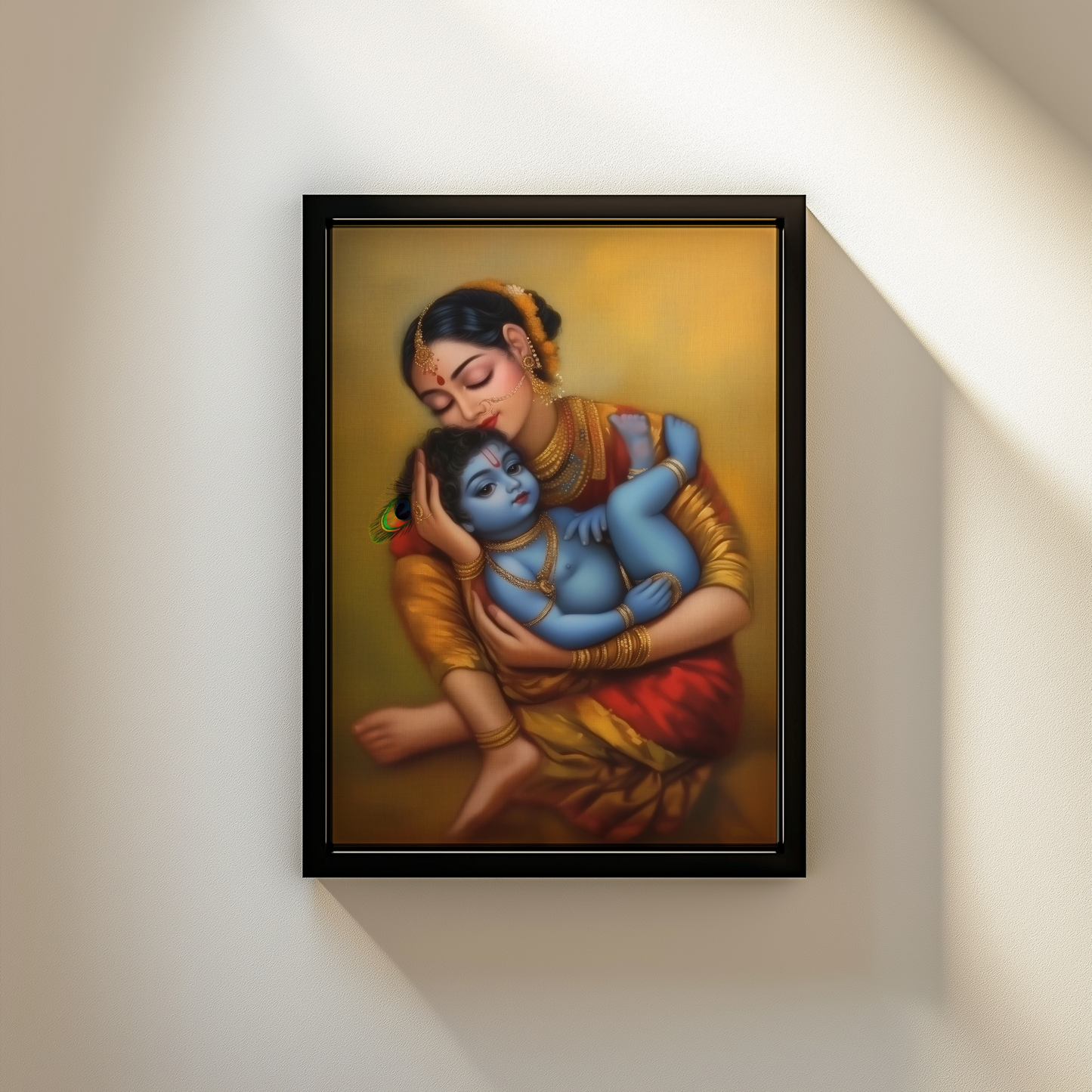 Yashoda Krishna Photo Frame – Divine Bond of Motherly Love | Spiritual Wall Art for Home & Pooja Room Decor