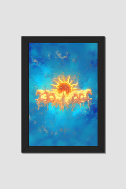 Surya Dev with Seven Horse Photo Frame for Vastu | Surya Dev Wall Art