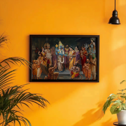 Srinivasa Kalyanam Photo Frame | Venkateswara Kalyanam Wall Art | 300 GSM Glossy Laminated(No Glass) | Vastu & Gift-Perfect