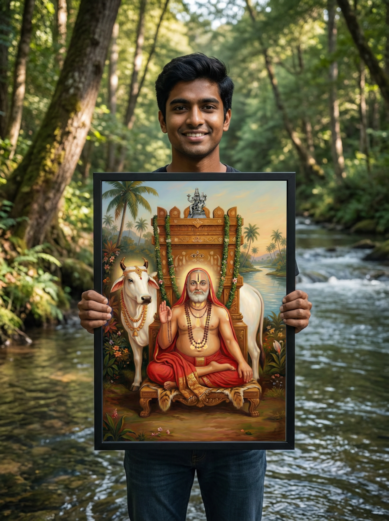 Guru Raghavendra Swamy Photo Frame | Frame for Home Temple and Gifting
