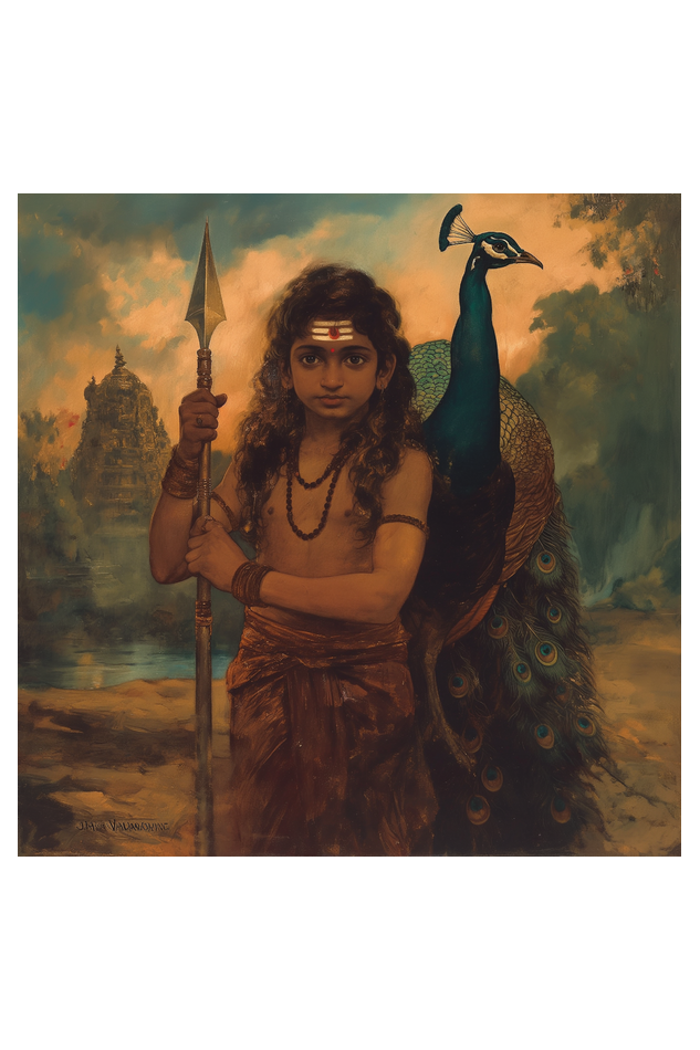 Lord Murugan Wall Decor Poster – Perfect Gift for Devotees (14x14 Inch)