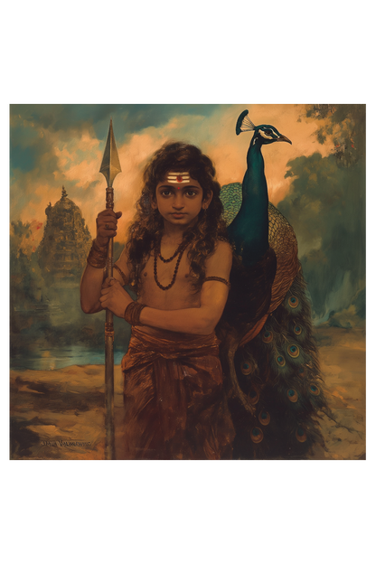 Lord Murugan Wall Decor Poster – Perfect Gift for Devotees (14x14 Inch)